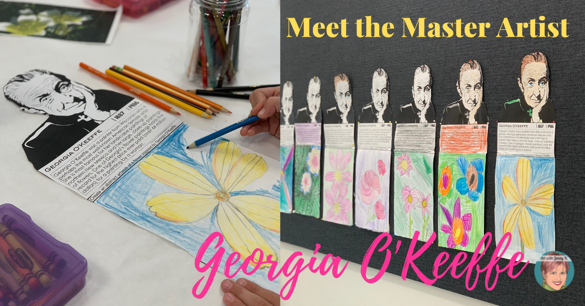 Georgia O'Keeffe art activities for kids. Easy for teachers and fun for kids! 