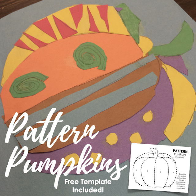 Pattern pumpkin project from Art with Jenny K with free template.
