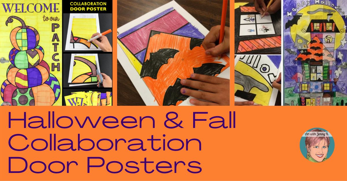 Classroom collaborative door poster gets everyone involved in Halloween decorating!