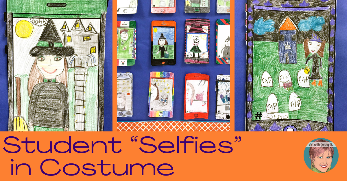 Student "selifes" in their halloween costumes. 