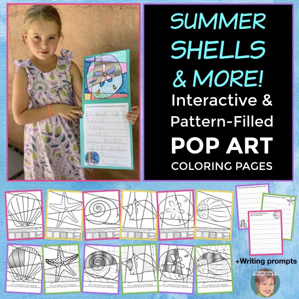Summer sea shell coloring pages