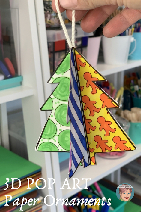 DIY Christmas Ornament Ideas for Kids from Art with Jenny K. 3D POP ART paper ornaments 