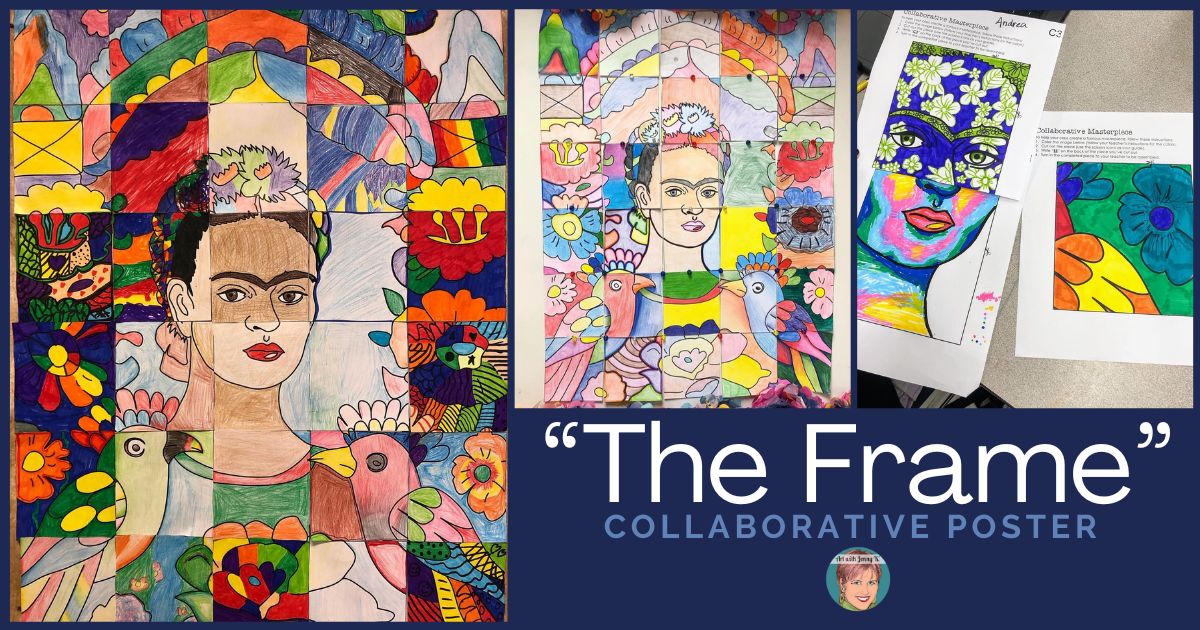 Frida Kahlo activities from Art with Jenny K. The Frame Collaborative Poster