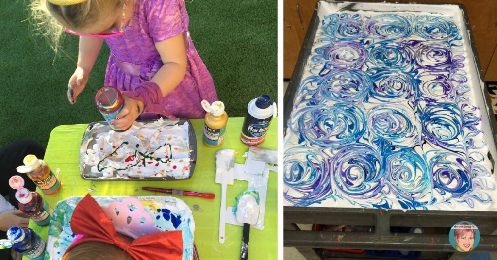How to Make Marbleized Paper using shaving cream from Art with Jenny K.