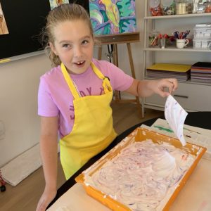 How to Make Marbleized Paper using shaving cream from Art with Jenny K.