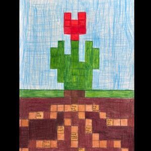 All About Me Lesson with hand-drawn flowers