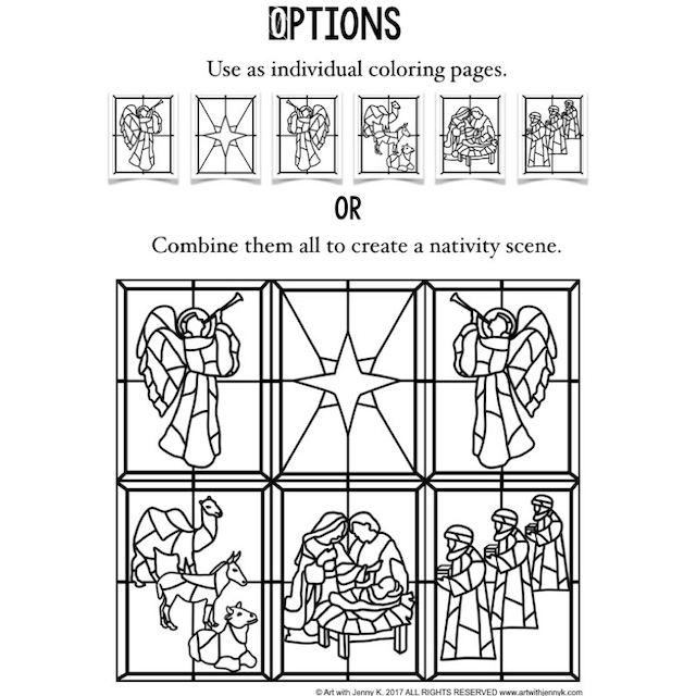 Nativity Scene Coloring Pages