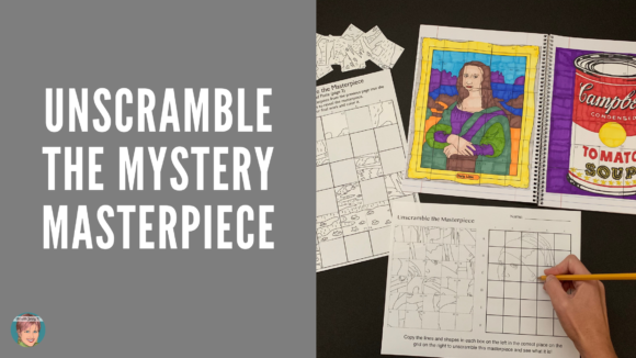 Unscramble the Mystery Masterpiece from Art with Jenny K.  Emergency Sub Binder