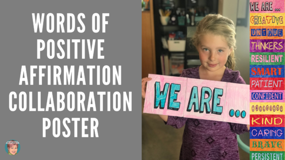 Words of Positive Affirmation Collaboration Poster from Art with Jenny K. Emergency Sub Binder