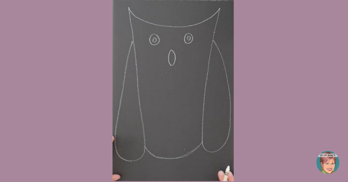 chalk owl drawing