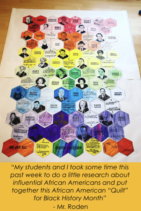 Black History Month Activities - collaboration quilt poster!