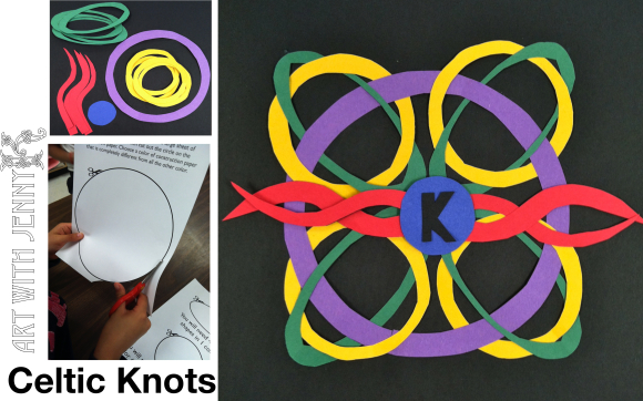 March Art Activities: Celtic Knot St. Patrick's Day art project