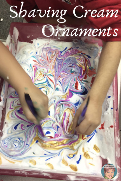 DIY Christmas Ornament Ideas for Kids from Art with Jenny K. Shaving cream ornament 