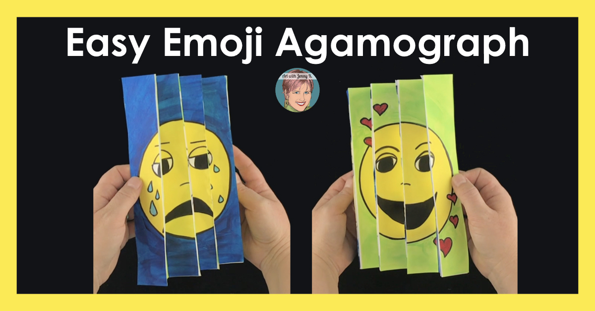 Remote Learning for teachers and parents from Art with Jenny K. Easy Emoji Agamographs. 
