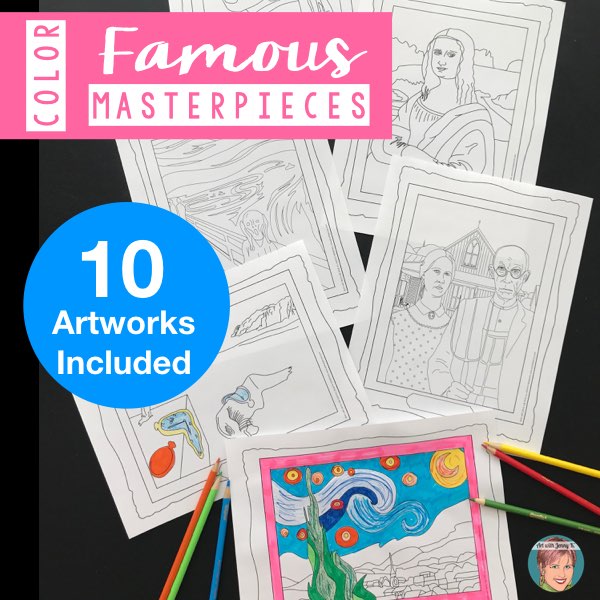 famous masterpieces coloring pages