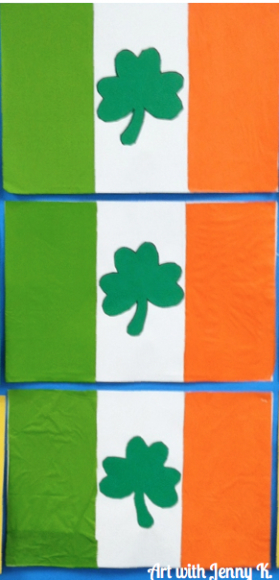 Irish flag art project - full instructions. 