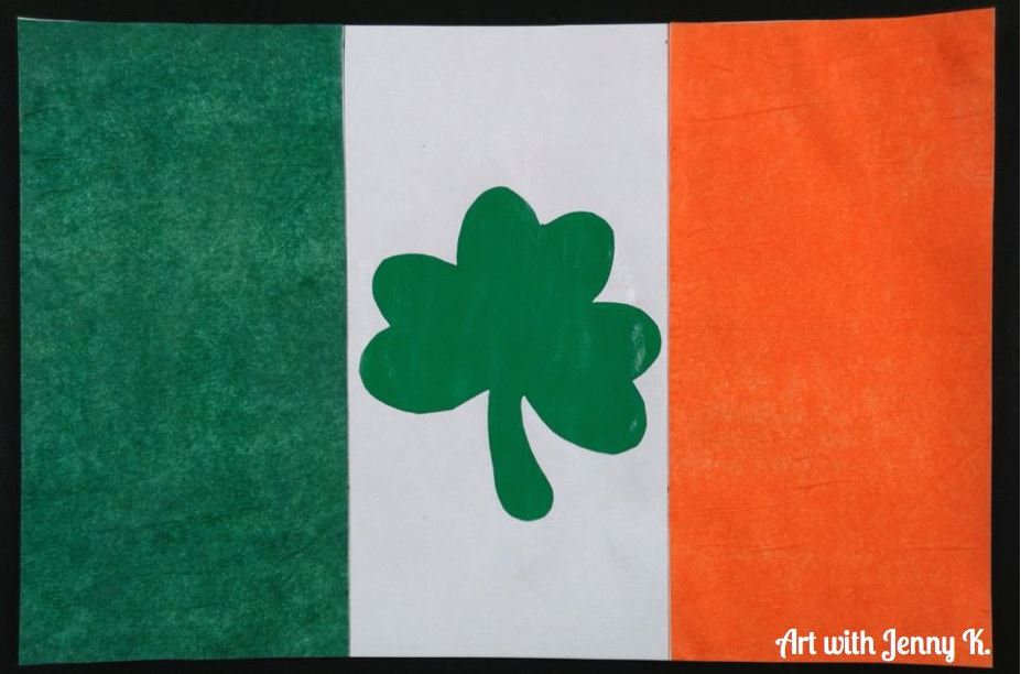 Irish flag art project - full instructions. 