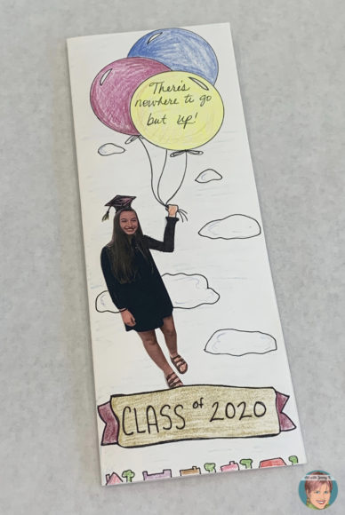 Nowhere to go but up art project - great graduation card idea from Art with Jenny K.