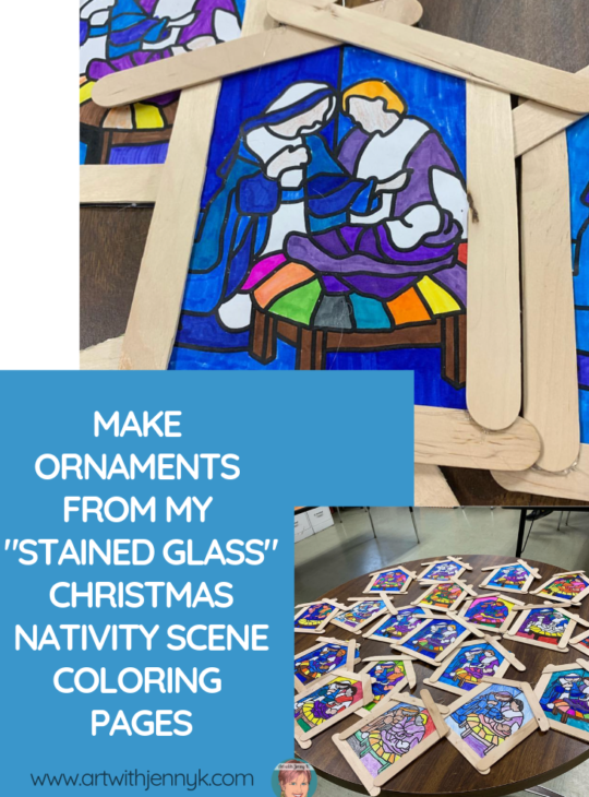 Contemporary and fun Christmas art projects for your classroom. From Art with Jenny K.