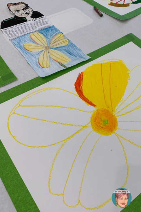 Georgia O'Keeffe art activities for kids. Easy for teachers and fun for kids! 