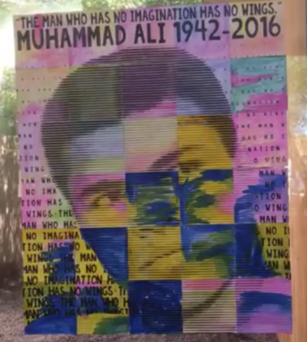 Muhammad Ali art project for the classroom. Teachers use this unique art project in your classroom to help students learn more about and honor the boxer Muhammad Ali. Students will love making art in the class in such a meaningful way. 