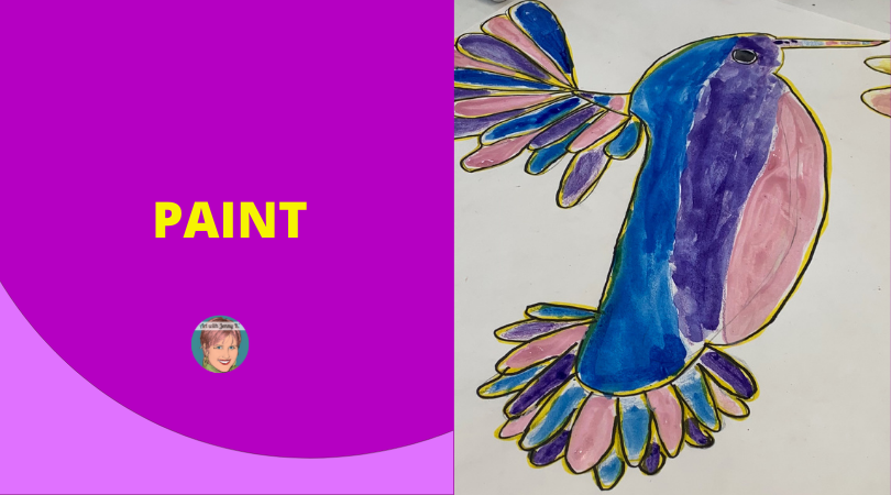 Hummingbird art project. Step 4: Paint.