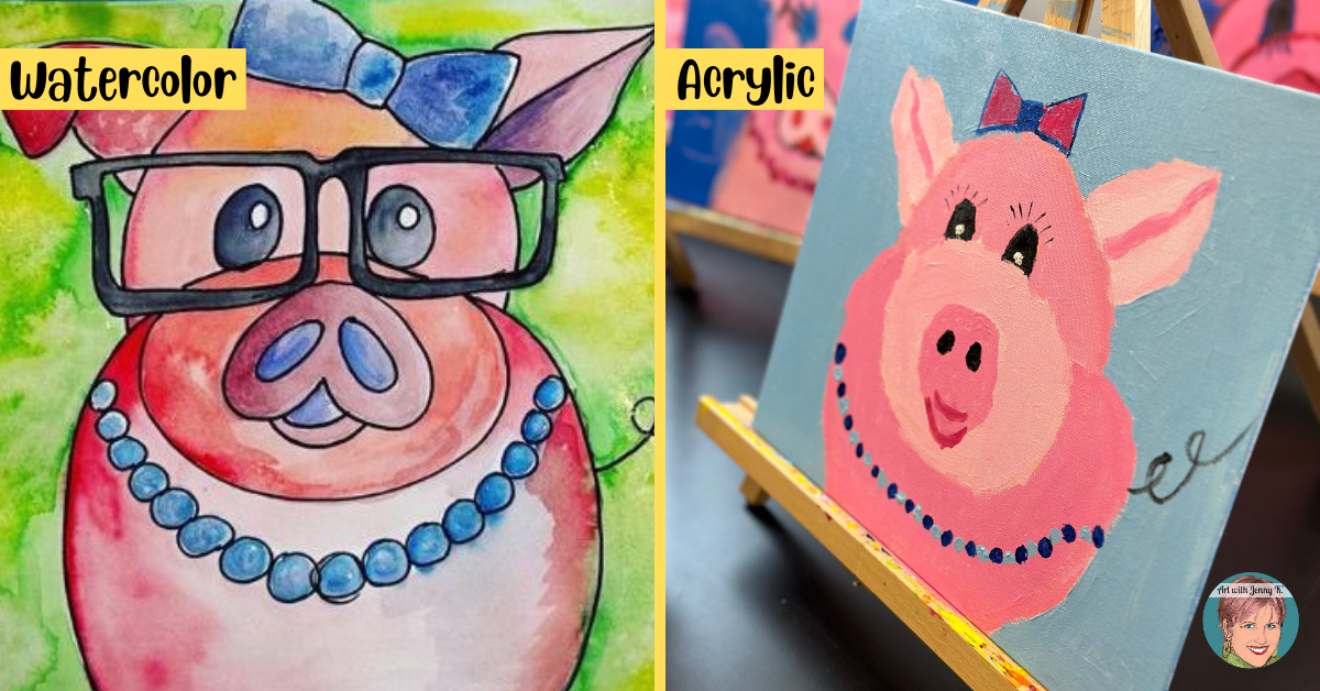 How to paint a pig step by step