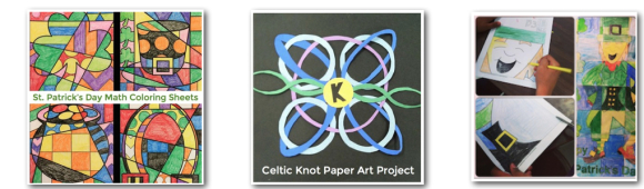 St. Patrick's Day March art activities that are easy for classroom teachers and fun for kids! 