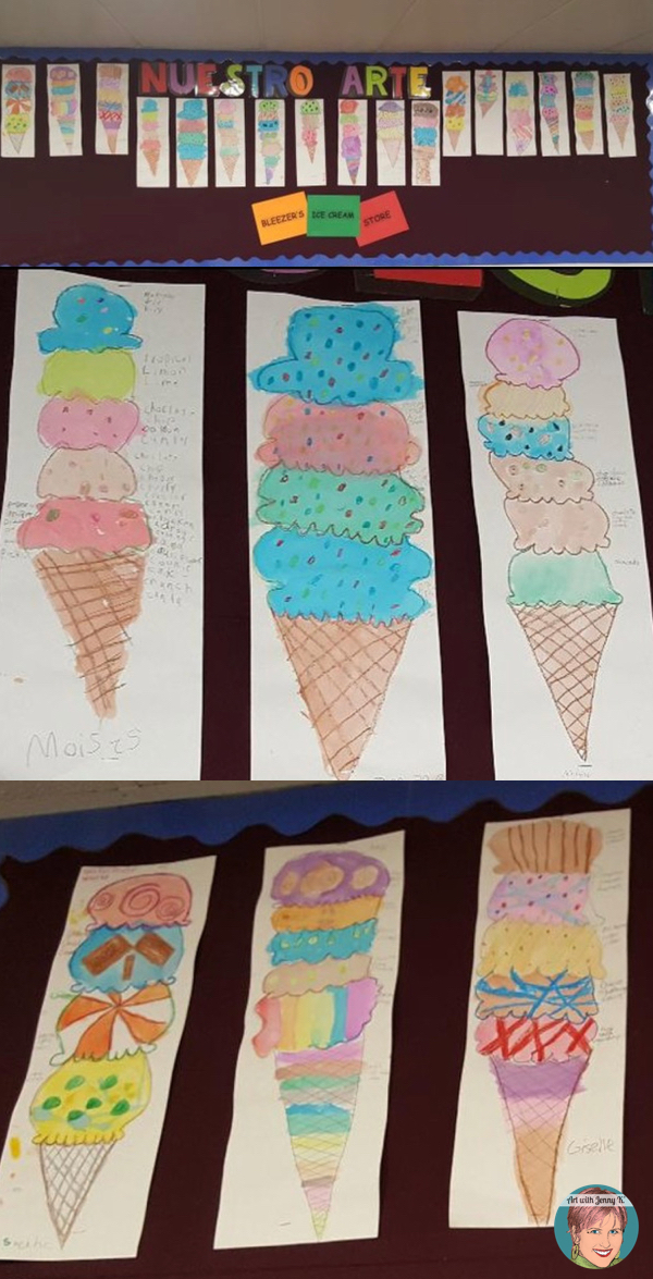 Bleezer's Ice Cream Cone Project for National Poetry Month. 3rd grade examples.