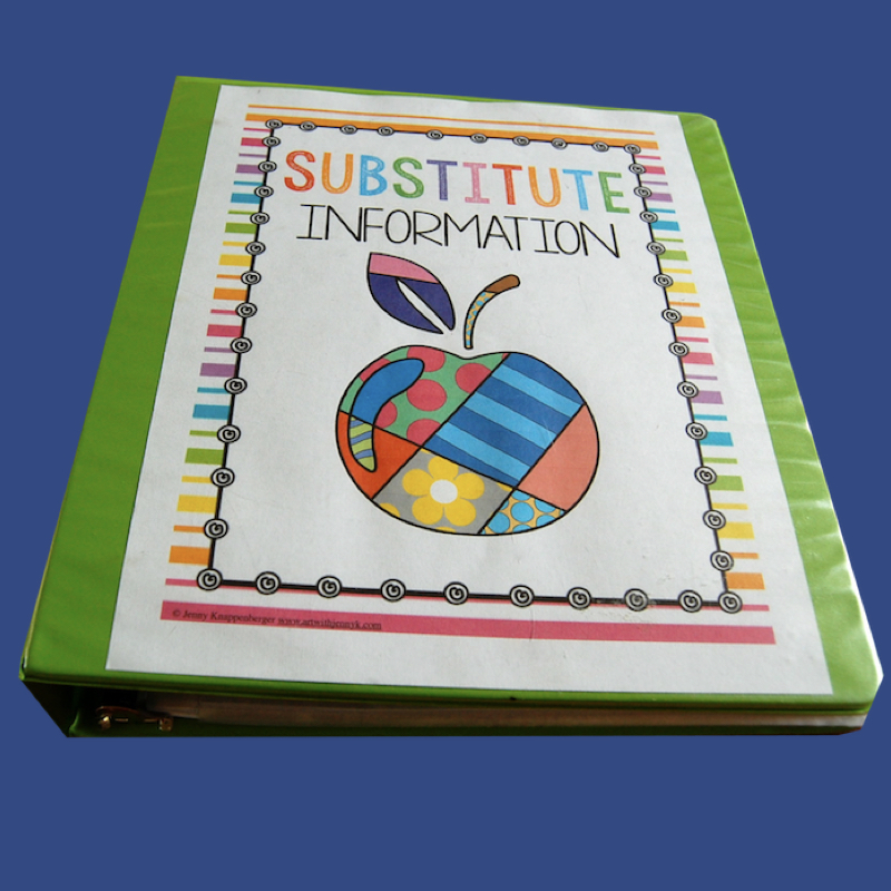 Art Sub Binder • Elementary Art Sub Lesson Plans • For Emergency Substitutes