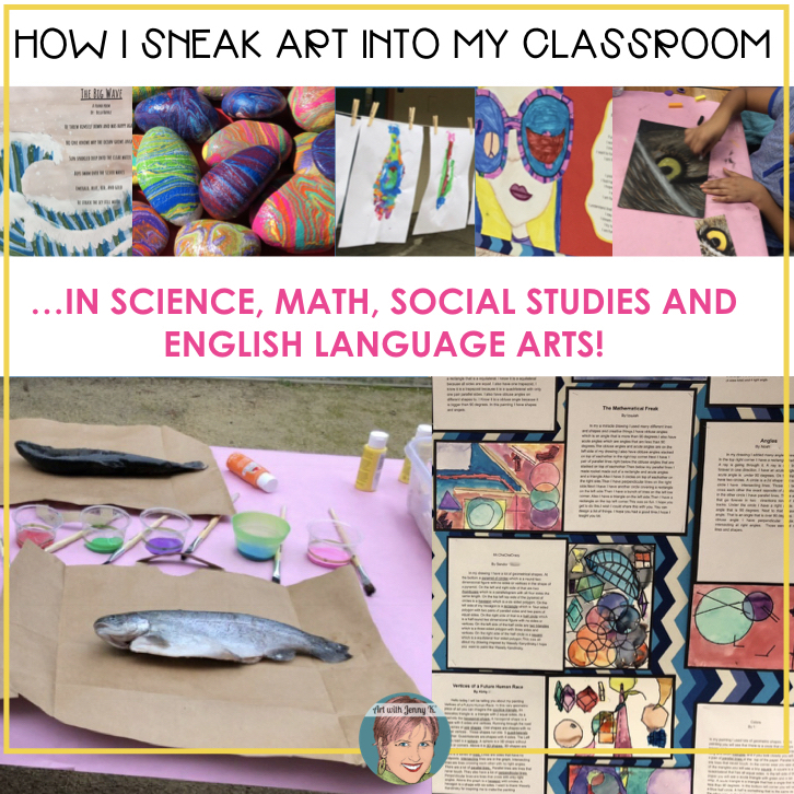 How I sneak art into my classroom. 4th grade art projects in science, social studies, math, Language arts and more!
