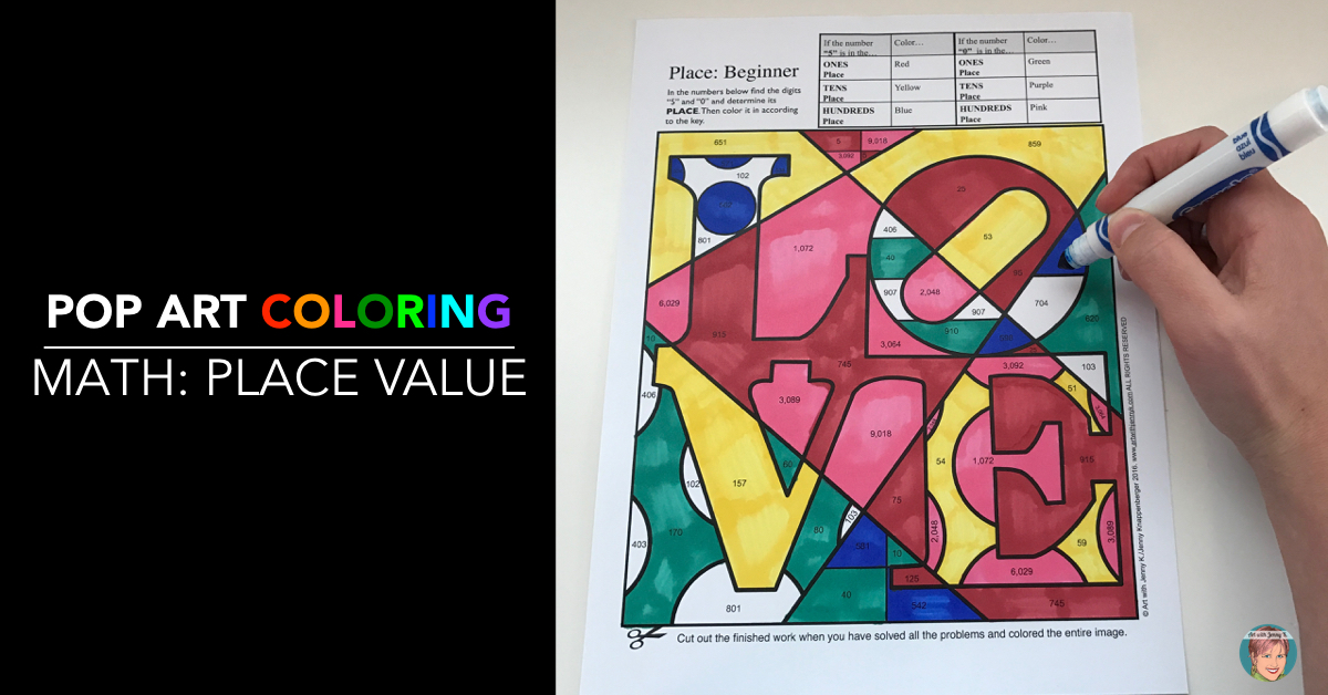 Place value coloring page.