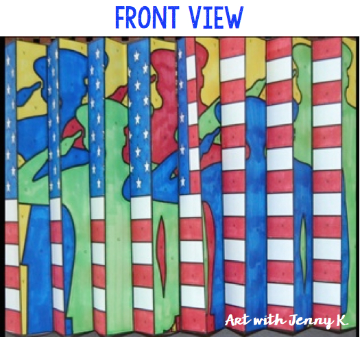 Memorial day art projects for kids. Patriotic agamograph from Art with Jenny K. 