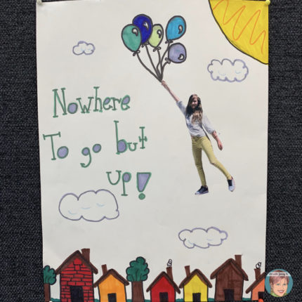 Inspirational art project - Nowhere to go but up art project - great gift idea from Art with Jenny K.
