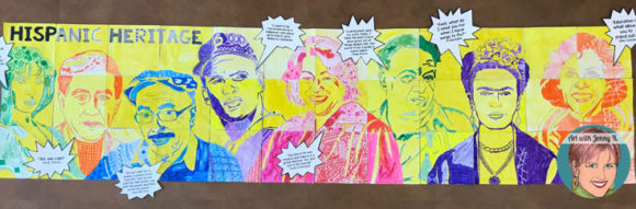 Hispanic Heritage Collaborative Poster Using Monochromatic Patterns