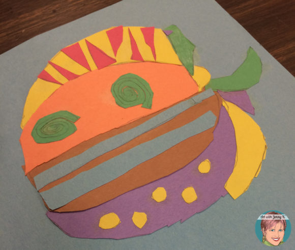 Pattern pumpkin project with free template from Art with Jenny K.