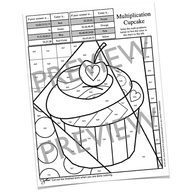 Valentine's Day Math Coloring Sheets