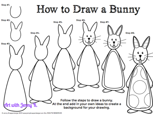 How to draw a bunny rabbit step by step