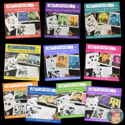 Remote Learning for teachers and parents from Art with Jenny K. Unscramble the famous faces of history. 