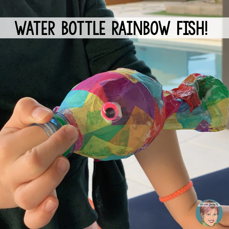 water bottle rainbow fish